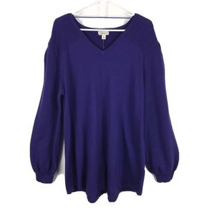 Style & Co Tunic Top Long Sleeve Shirt Purple XL